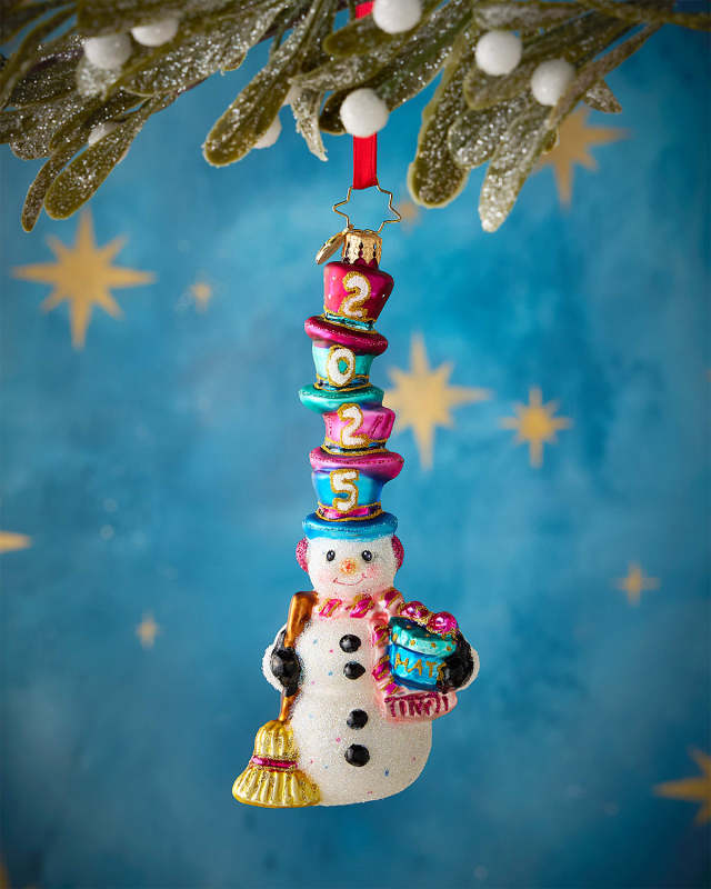 Hat-Tastic Snowman 2025 Christmas Ornament